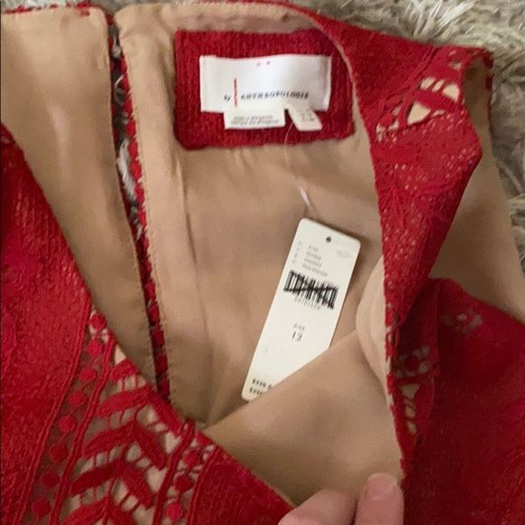 NWT Anthropologie Georgia Red Lace Dress Size 12 - Picture 7 of 13